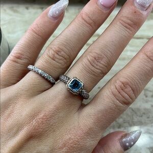 Eleganza 18k/SS Blue Topaz Ring